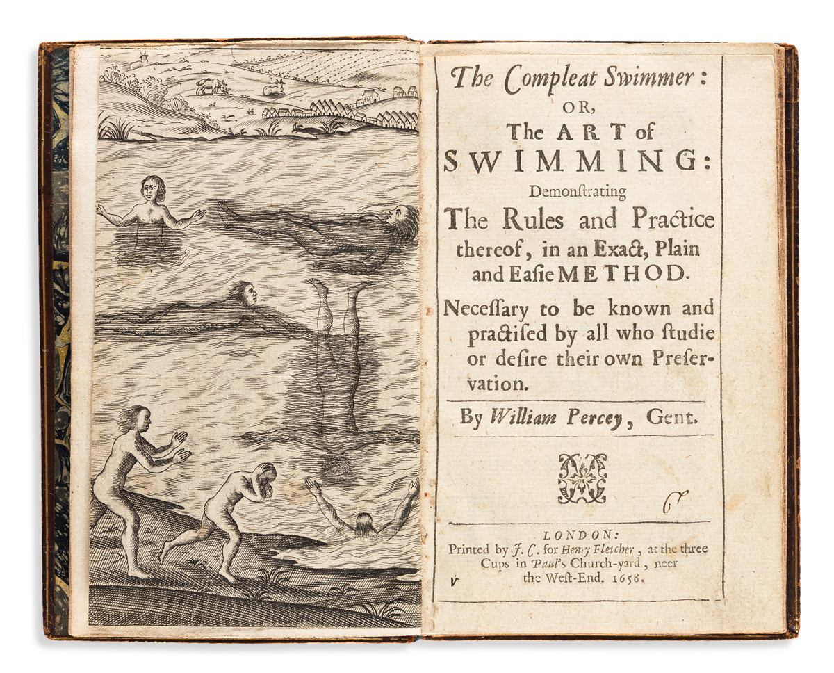 Digby, Everard (circa 1551-1605) trans. William Percey (pseudonym?) The Compleat Swimmer or the Art of Swimming.